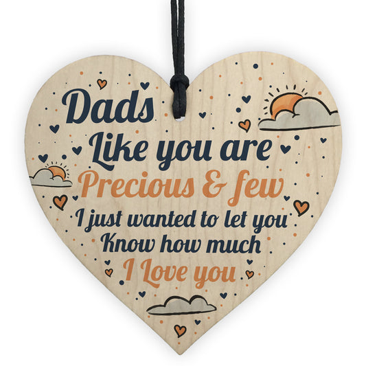 Cute Fathers Day Gift For Dad Wood Heart Birthday Gift For Dad