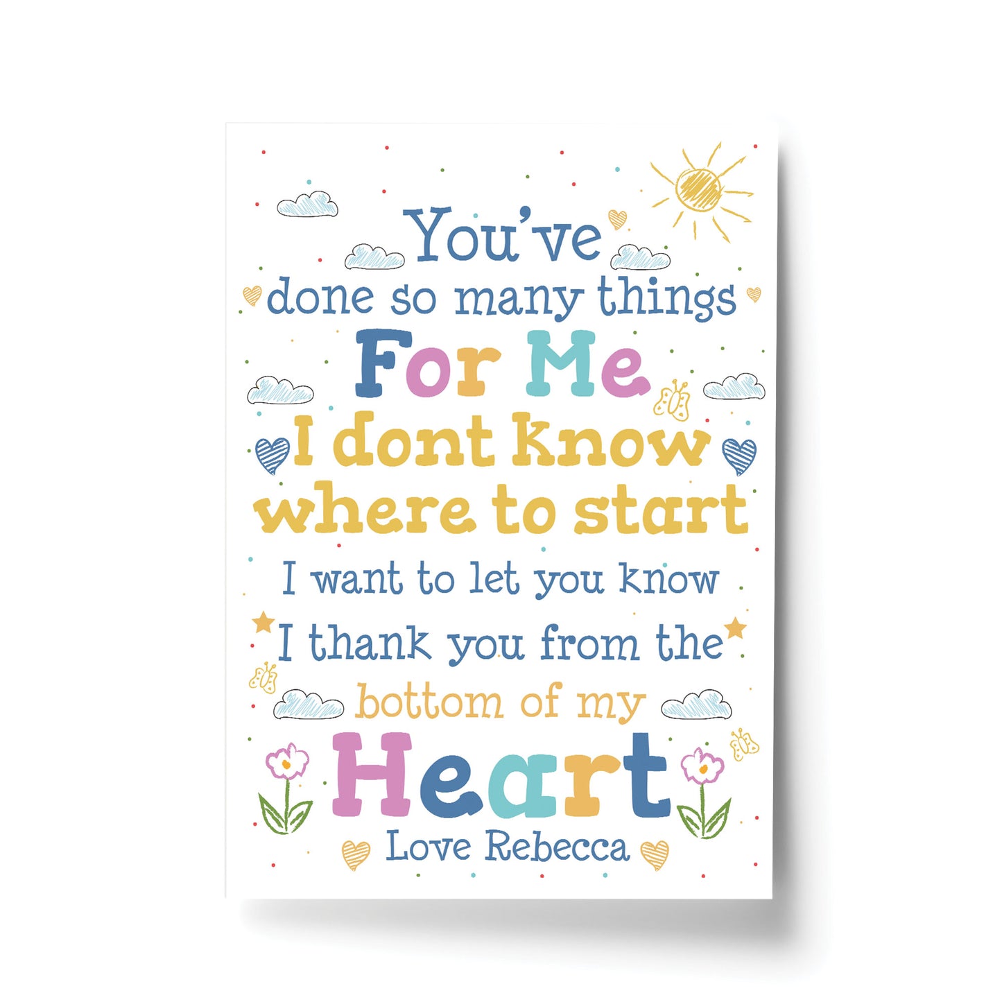 Special ThankYou Gift Poem Print Teacher Mentor Volunteer Friend