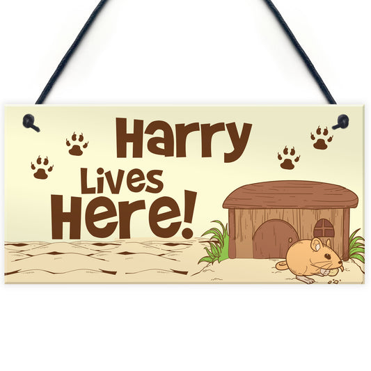 Personalised Hamster Cage Sign Novelty Pet Gifts Animal Lover