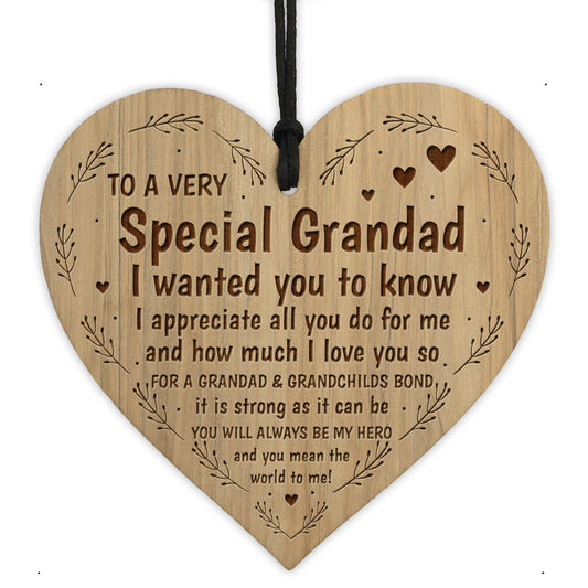 Special Grandad Gifts Engraved Heart Grandad Birthday Christmas
