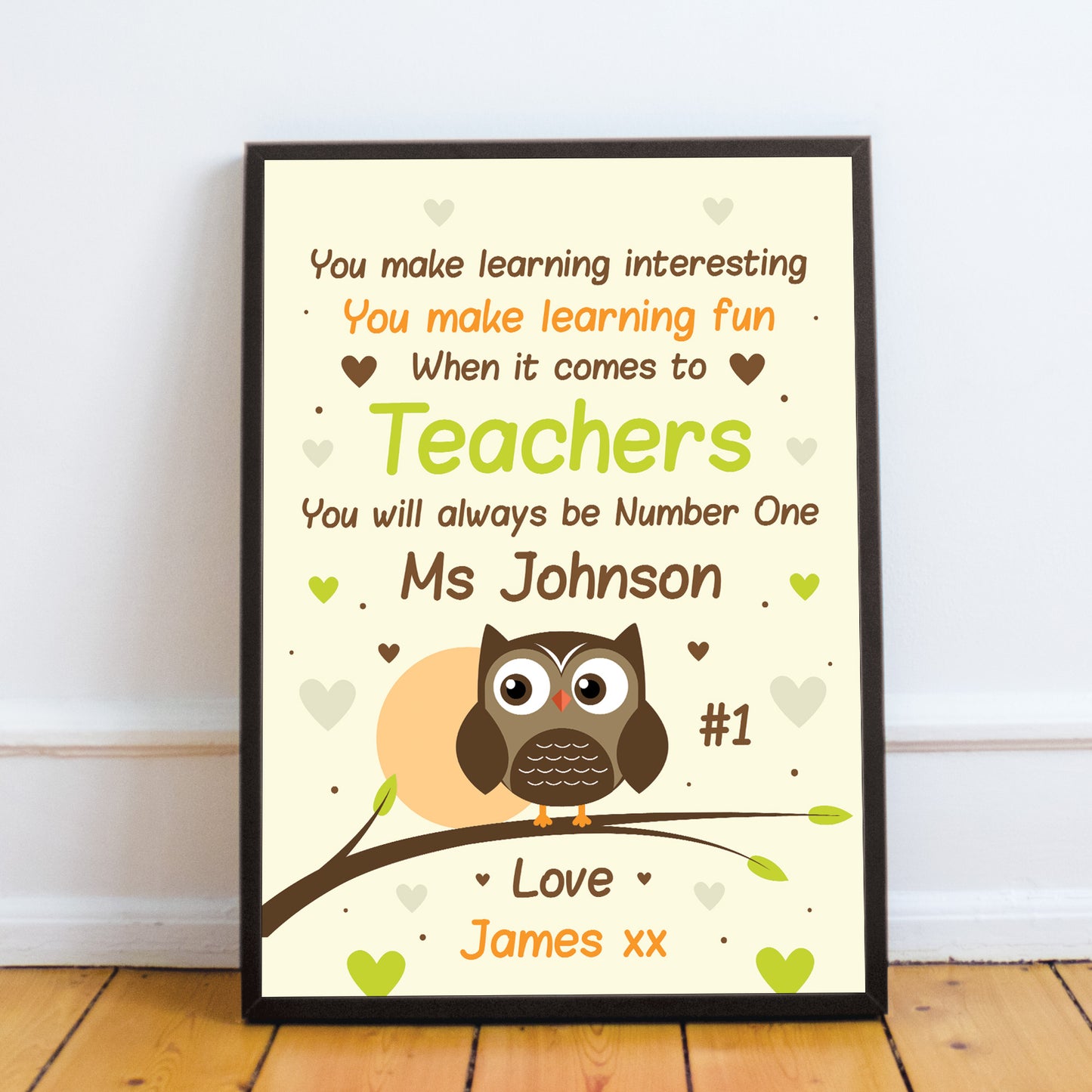 Personalised Thankyou Teacher And Assistant Leaving School Gift