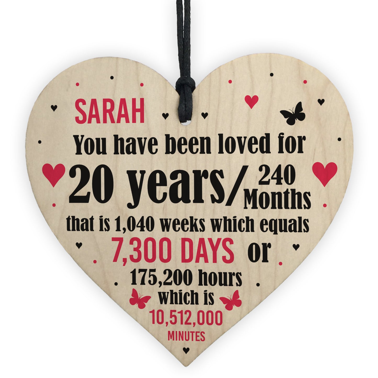 20th Anniversary Gift Personalised Heart Wedding Funny Gift