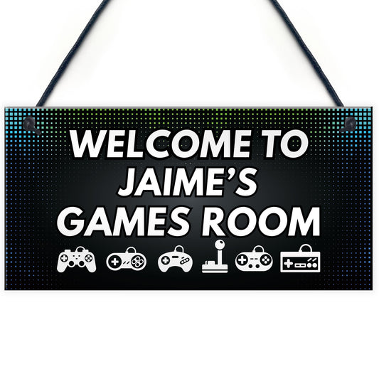 Games Room Personalised Sign Gamer Gaming Birthday Gift