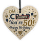 Rude 50th Birthday Gift Funny Gift For Men Women Wood Heart Gift