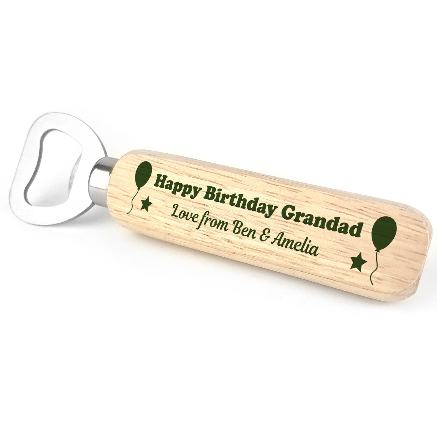 Quirky Grandad Birthday Gift Wooden Bottle Opener Personalised