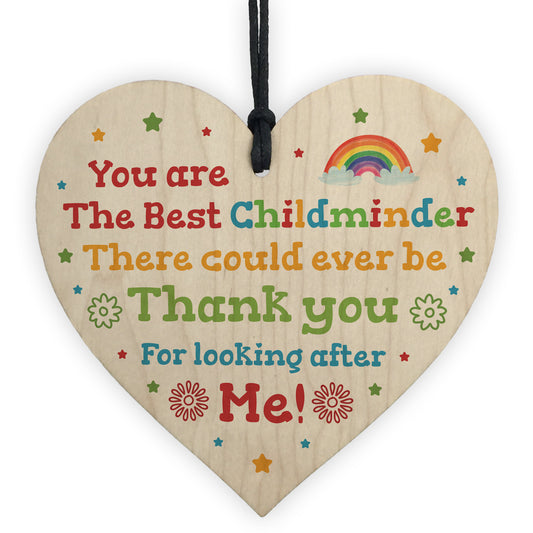 Thank You Childminder Gift Wood Heart Leaving Nursery Teacher