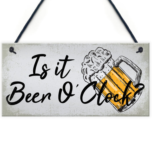 Beer Signs Beer O'Clock Hanging Garden Shed Sign Wall Pub Bar