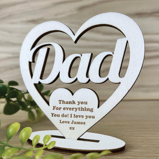 Dad Gift Fathers Day Gift Heart Dad Birthday Gift From Daughter