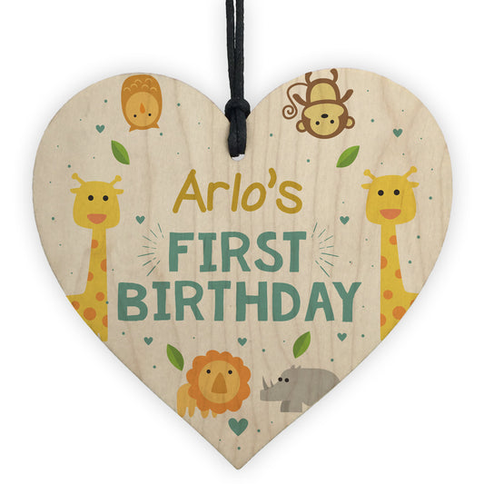 Personalised 1st Birthday Gift For Daughter Son Wooden Heart