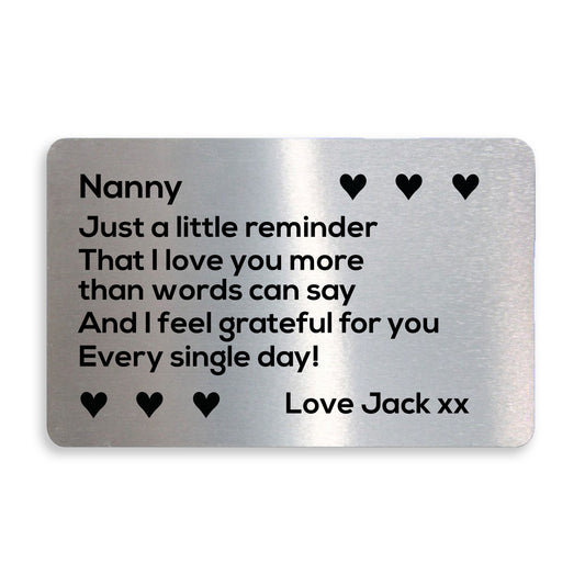 Novelty Gift For Nanny Personalised Insert Birthday Christmas
