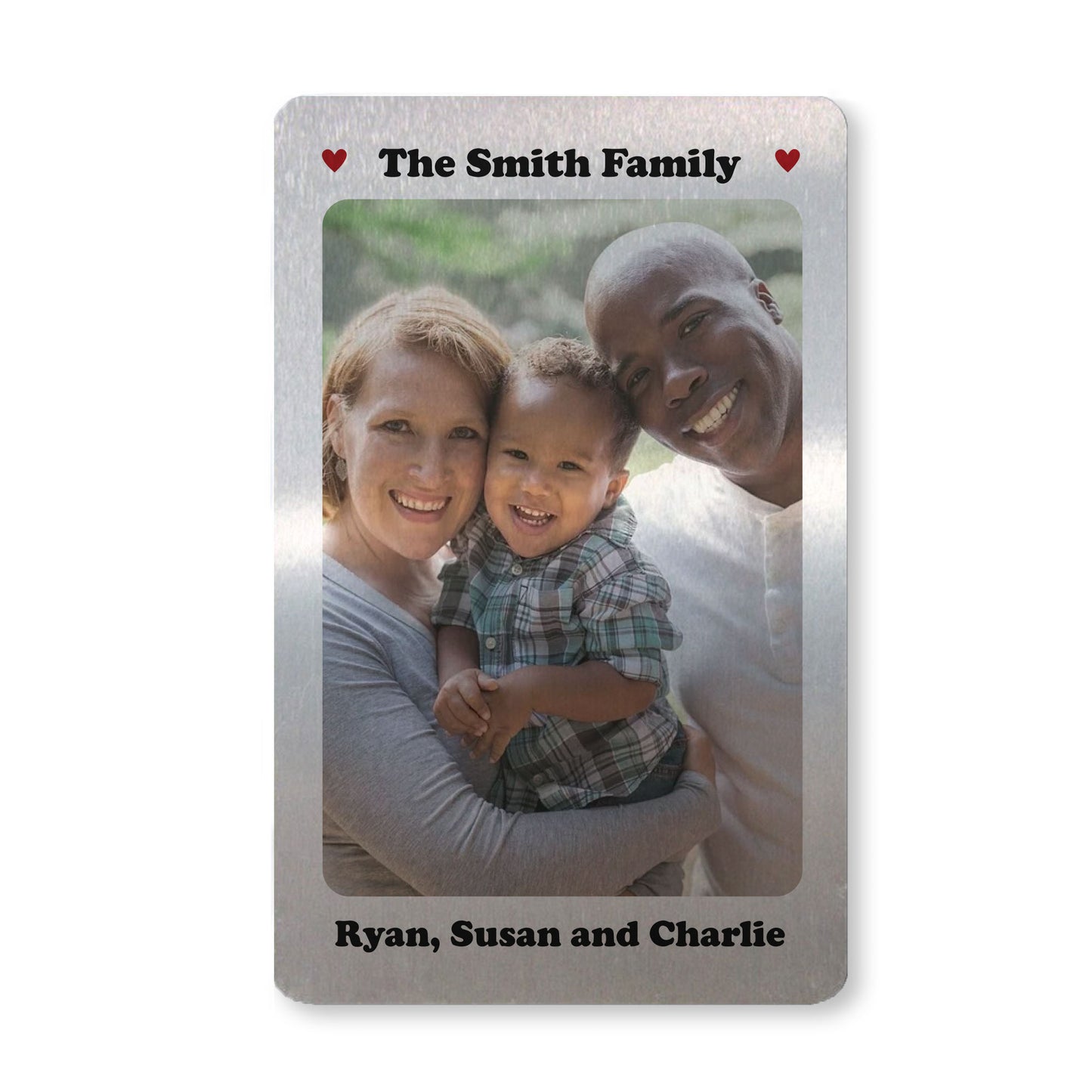 Personalised Metal Photo Card Family Gifts Novelty Birthday Gift