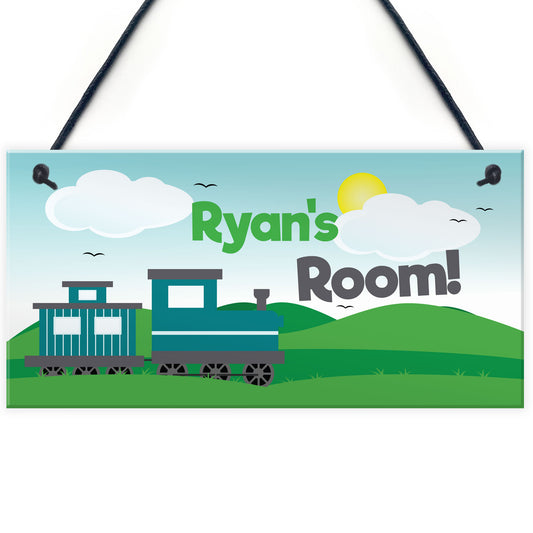 Train Theme Bedroom Door Sign PERSONALISED Boys Bedroom