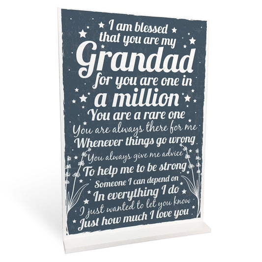 Christmas Birthday Gift For Grandad Grandparents Standing Plaque