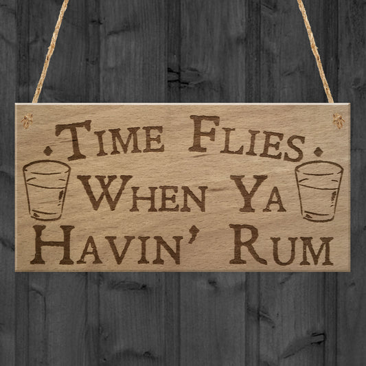 Havin Rum Funny Alcohol Man Cave Home Bar Pub Hanging Plaque