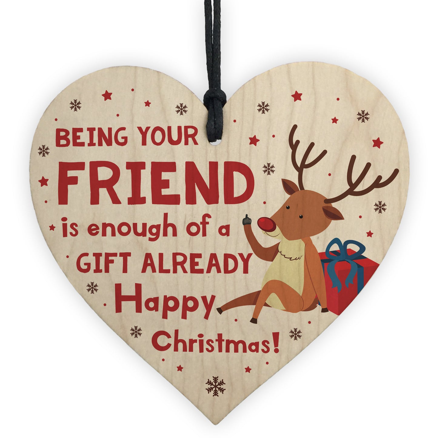 Funny Friendship Christmas Gift Novelty Wood Heart Joke Present