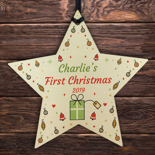 1st Christmas Gift For Boy Girl Baby First Christmas Bauble Star