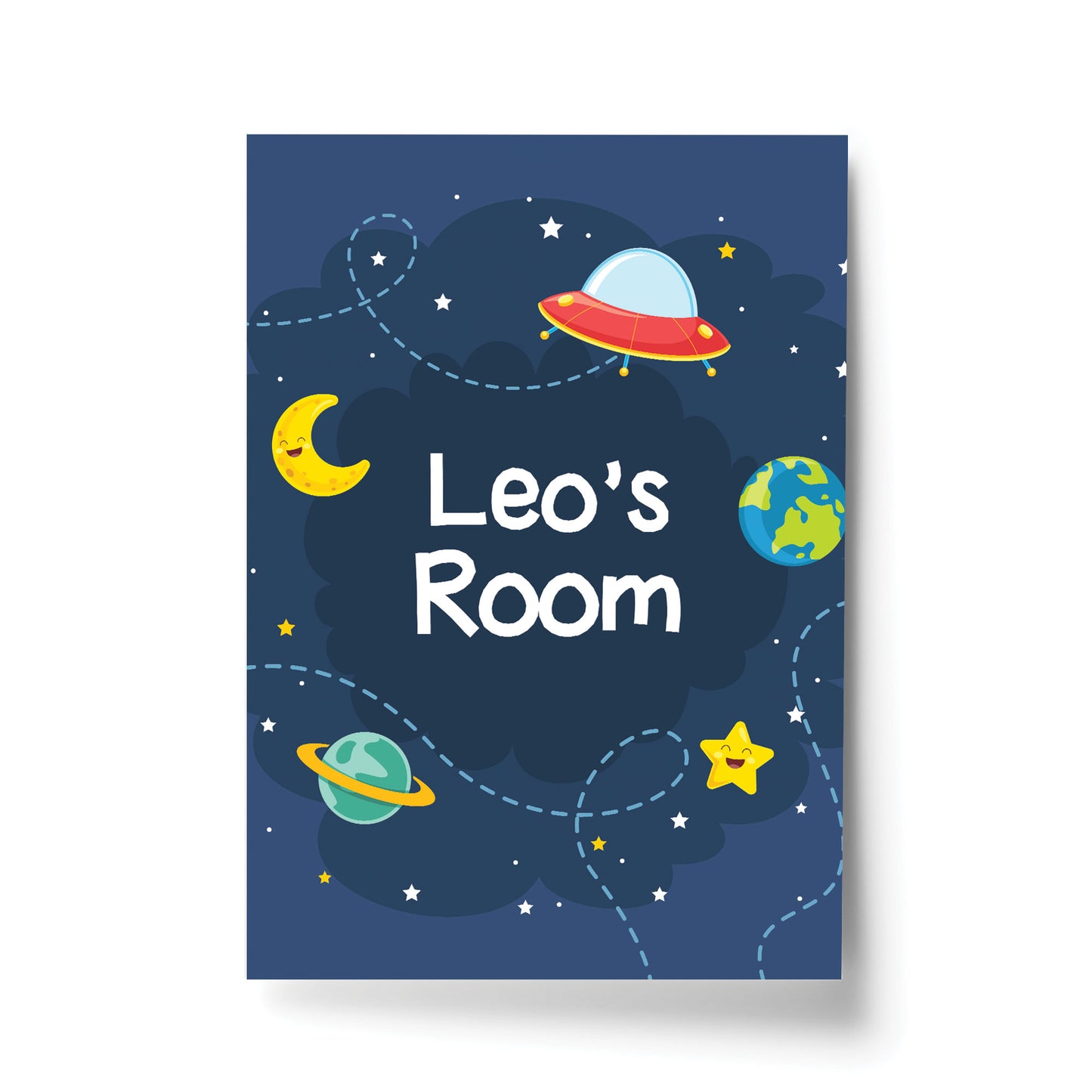 Personalised Space Theme Print For Boys Bedroom Nursery Decor