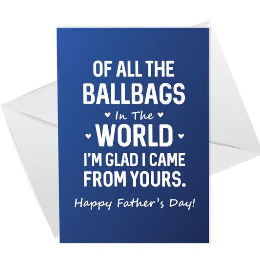 Red Ocean Funny Fathers Day Card Rude Cheeky Humour Card