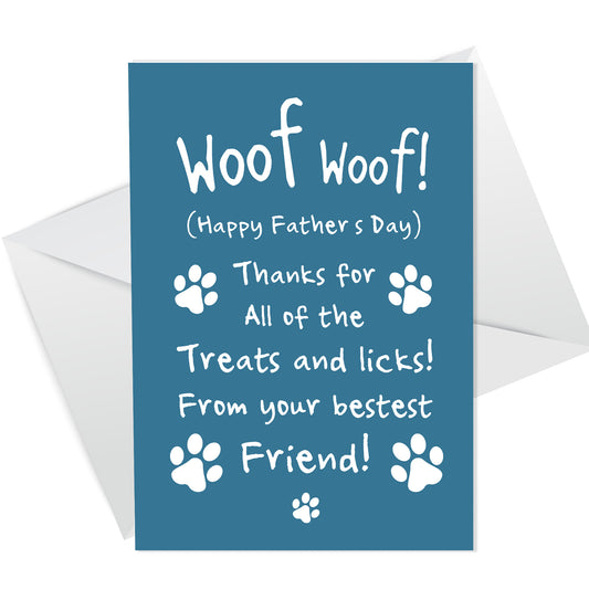 Funny Fathers Day Card From Dog Witty Humour Cheeky Joke Dad