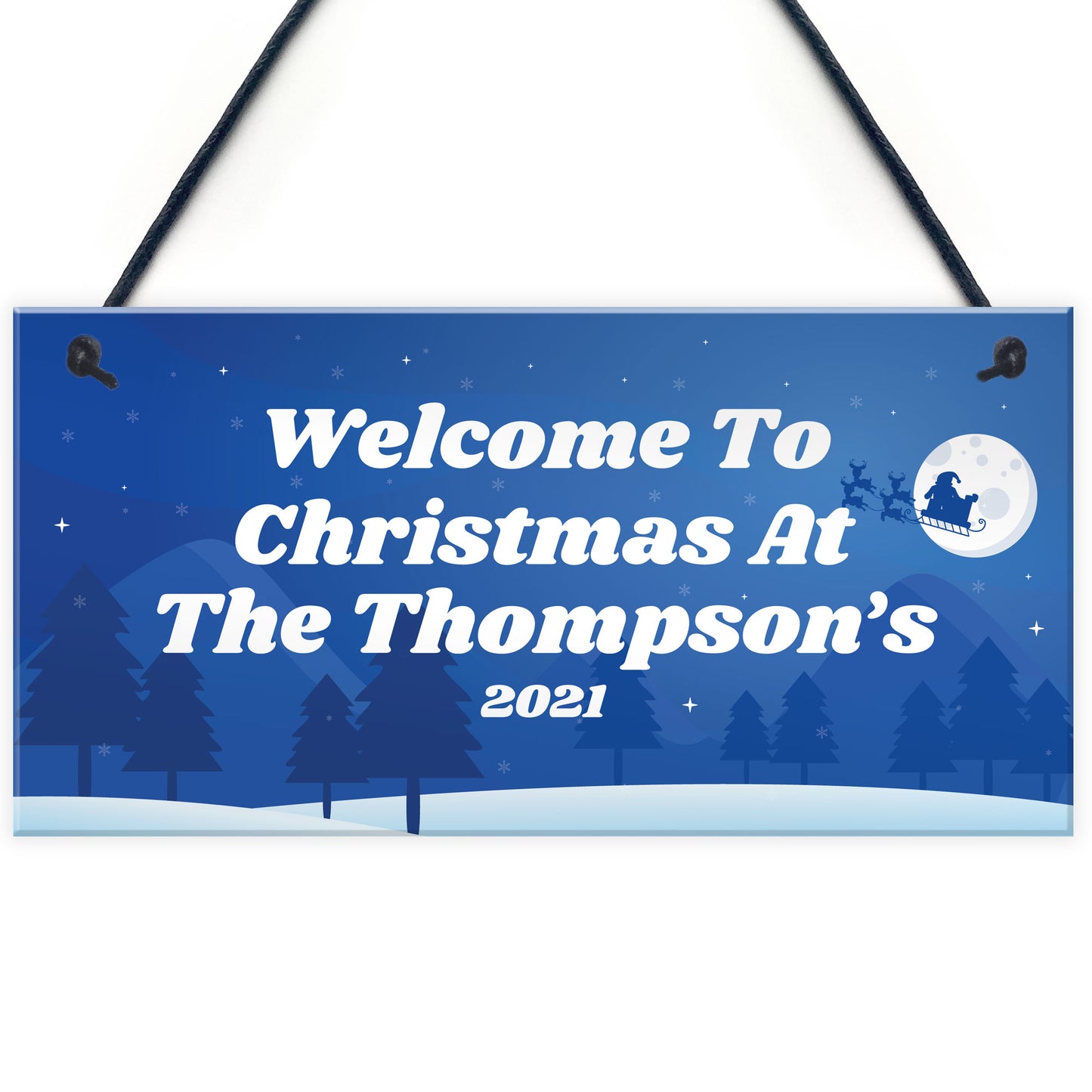 Personalised Christmas Decoration Welcome Sign Family Gift