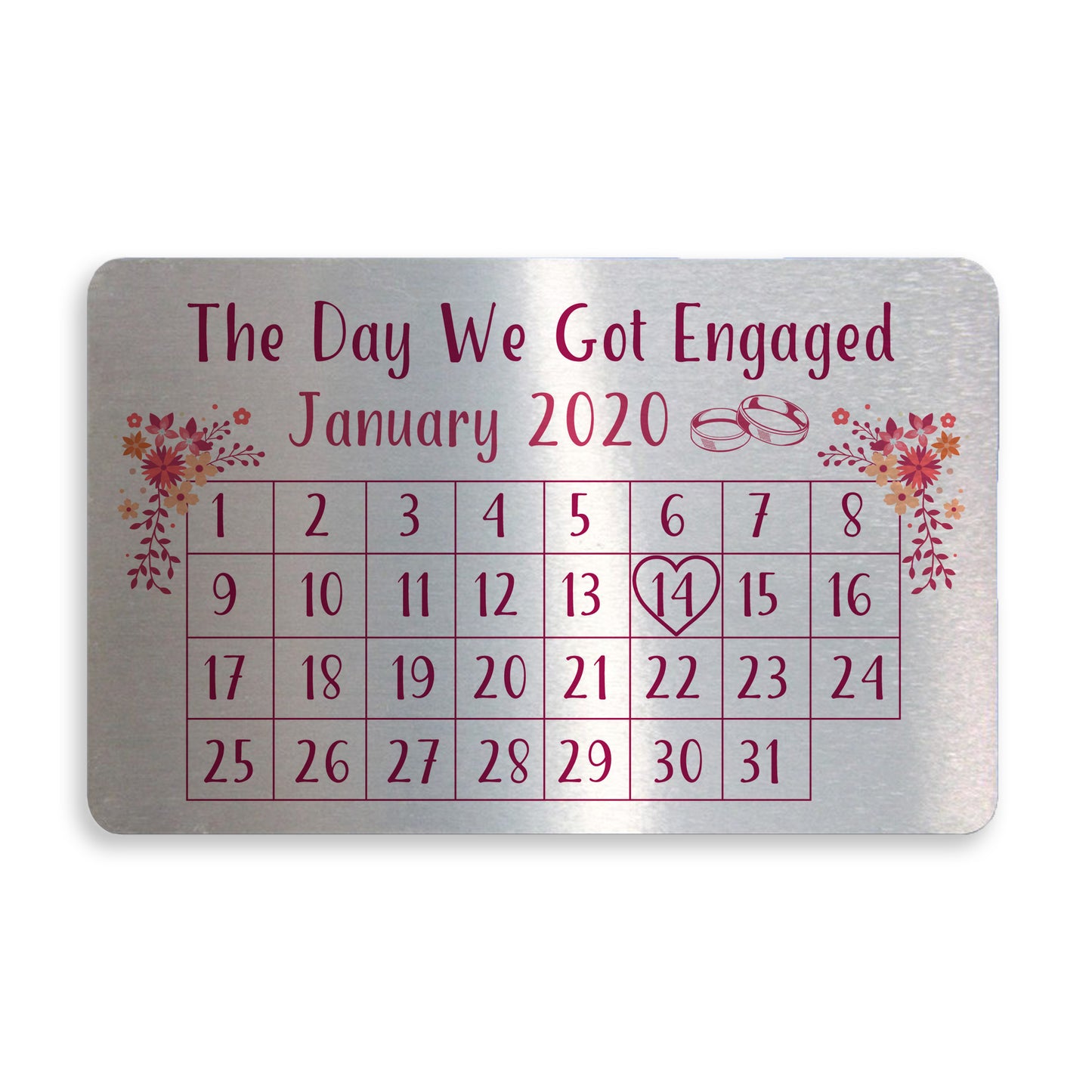 Personalised Engagement Wedding Gift Metal Wallet Purse Card