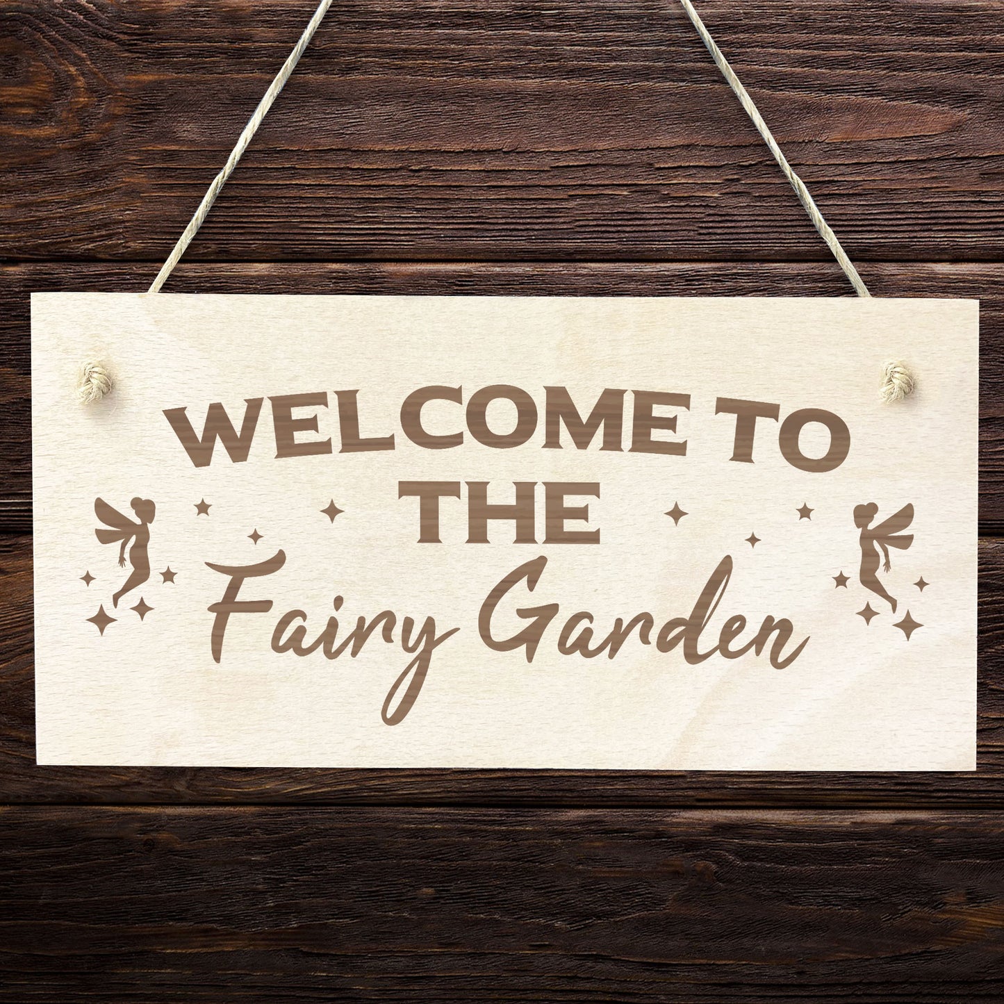 Fairy Garden Sign Engraved Plaque Home Signs Summerhouse Shed