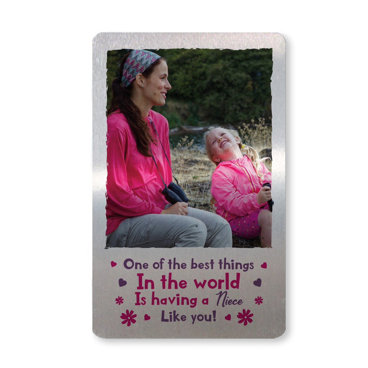 Personalised Metal Photo Card Gift For Niece Birthday Gift