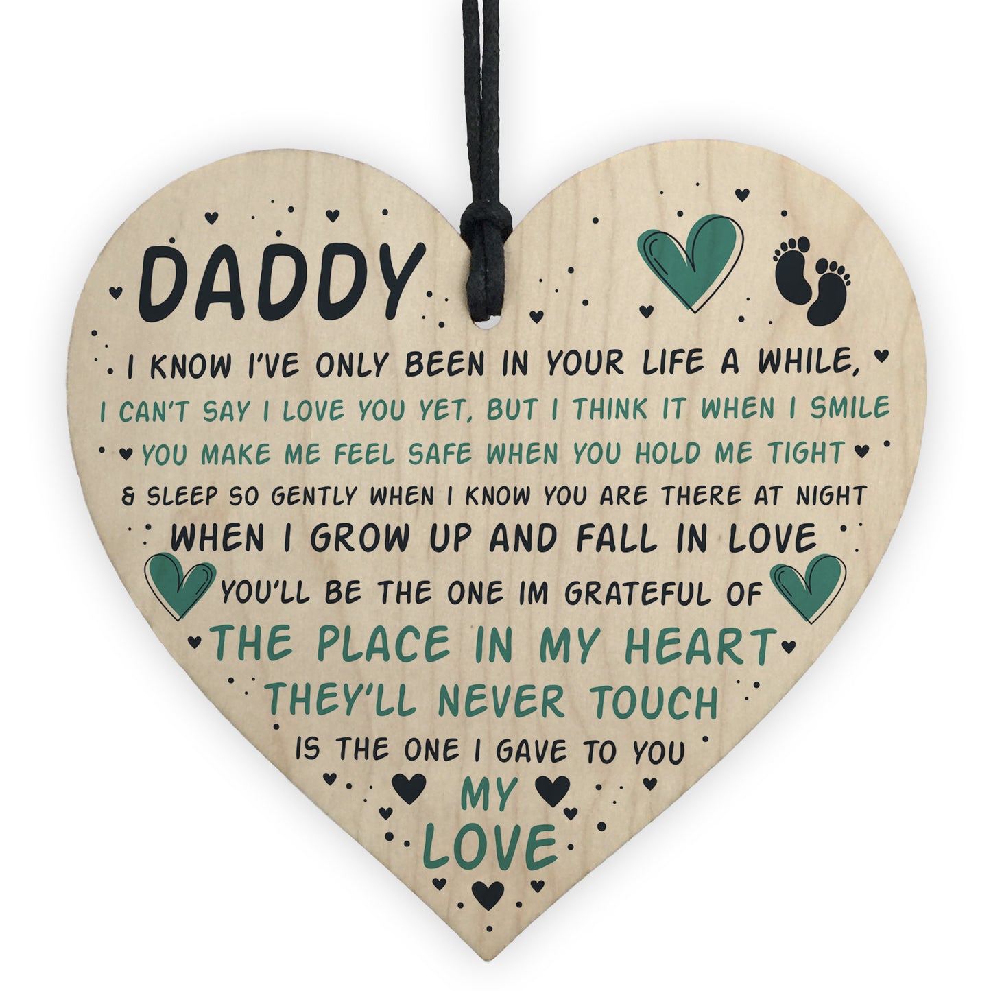 Fathers Day Gift For New Daddy Wooden Heart Daddy To Be Gift