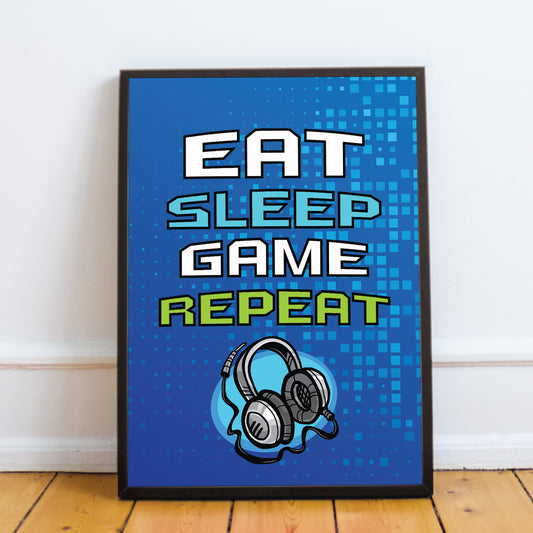 Framed Gaming Print For Son Bedroom Games Room Gamer Gifts