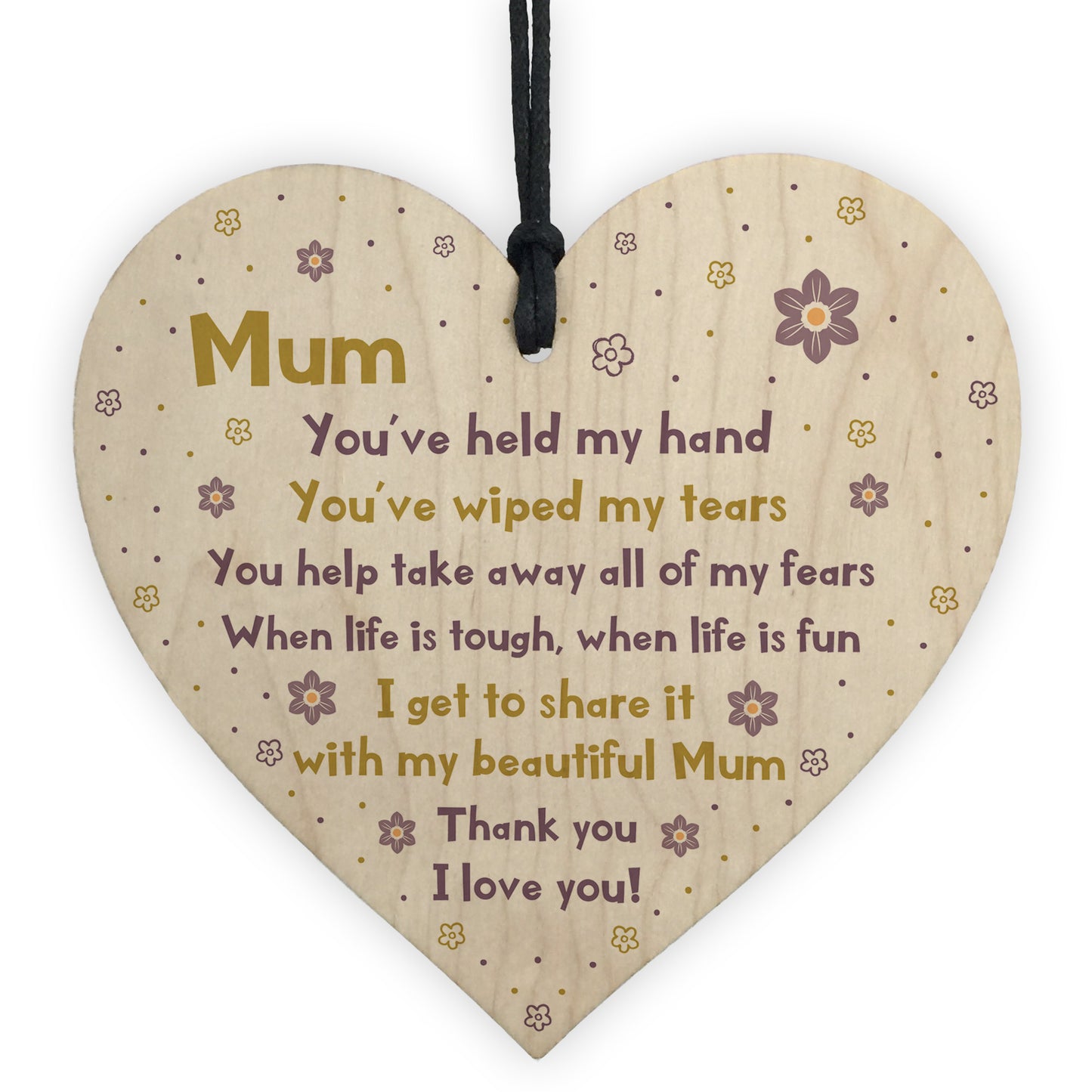 Mum Gift For Mothers Day Birthday Wood Heart Gift From Daughter