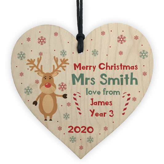 Merry Christmas Gift For Teacher Assistant Heart Personalised