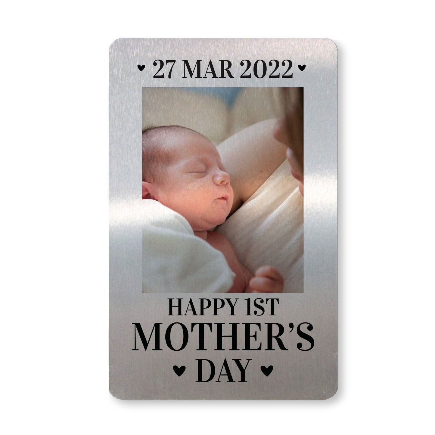 1st Mothers Day Gift Photo Metal Card Personalised Gift