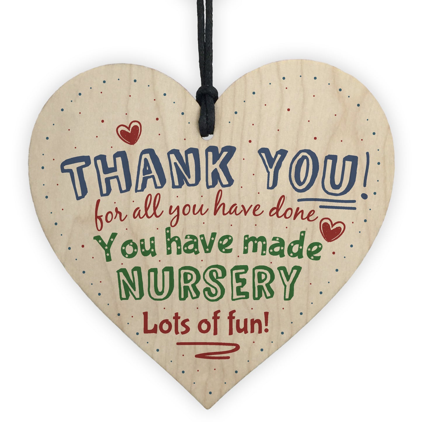 Thank You Nursery Teacher Gift Wooden Heart Sign Leaving Present