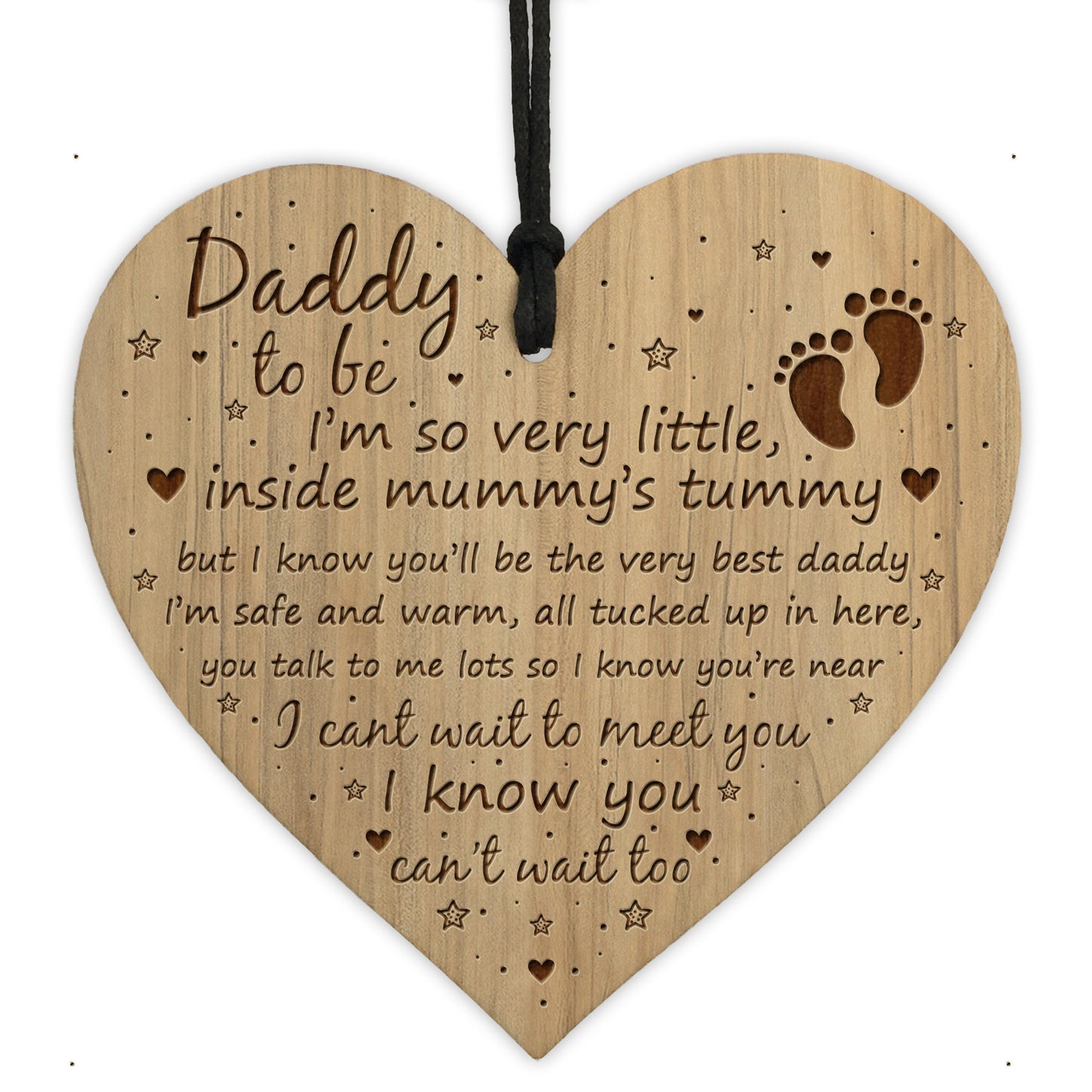 Daddy To Be Gifts Baby Shower Decoration Engraved Heart New Dad