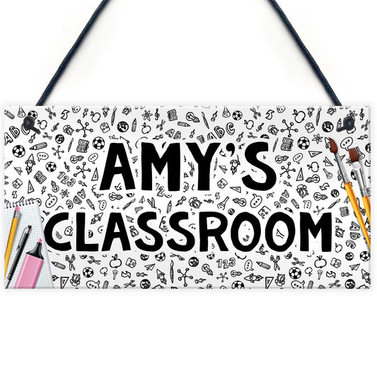 Hanging Classroom Sign Personalised Gift For Daughter Teacher