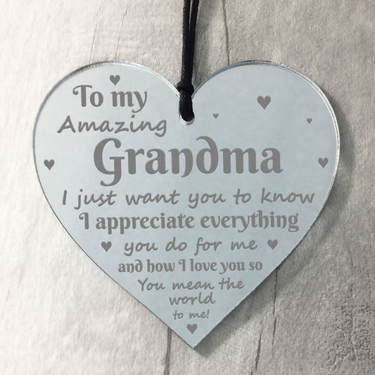 Grandma Gift Poem Heart Birthday Gift From Grandchildren