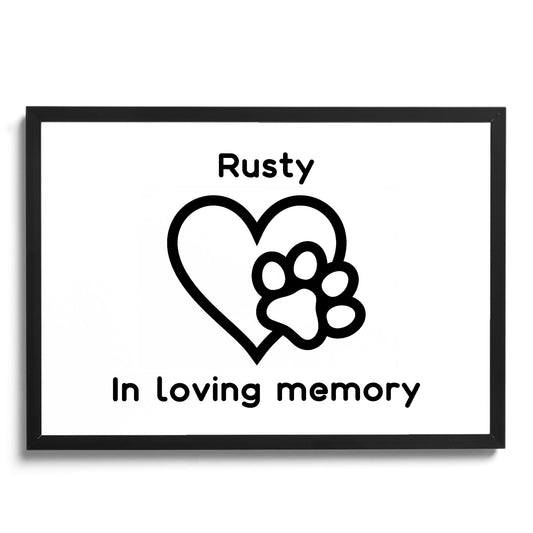 Personalised In Loving Memory Of Cat Dog Pet Framed Print