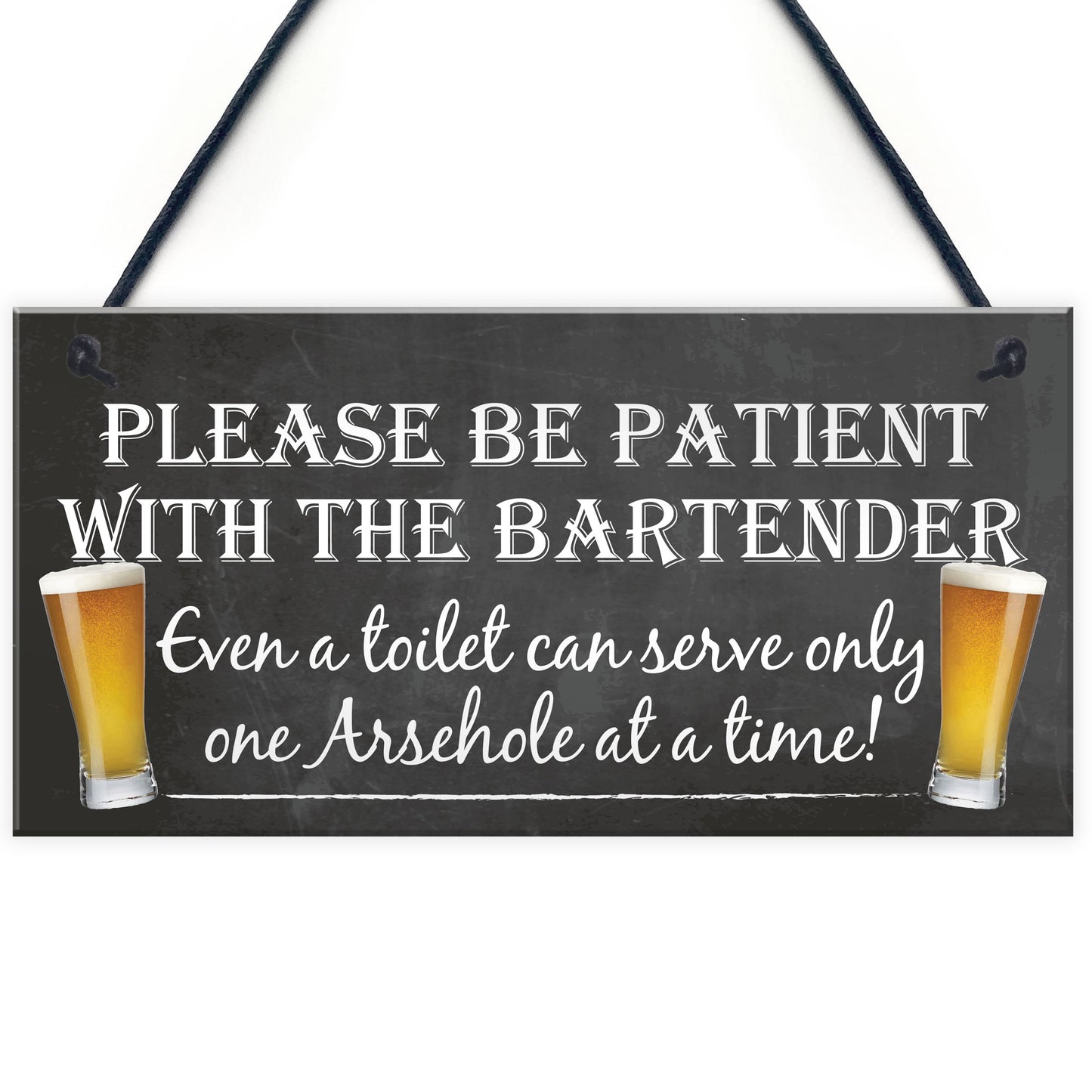 Patient Bartender Funny Pub Landlord Alcohol Gift Hanging Plaque