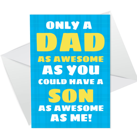 Novelty Fathers Day Card From Son Funny Cheeky Fathers Day