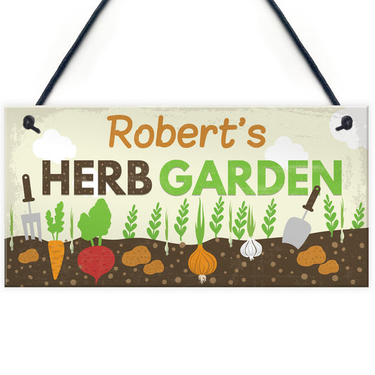 PERSONALISED Any Name Herb Garden Shed House Plaque Gifts