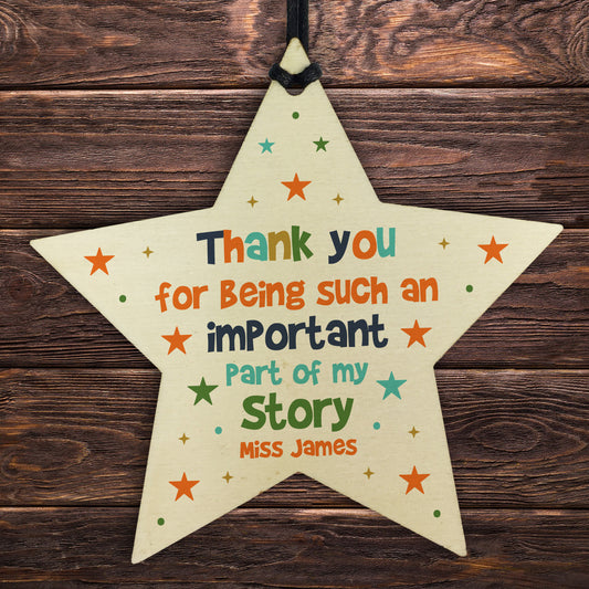 Handmade Teacher Gift Personalised Thank You Part Of My Story