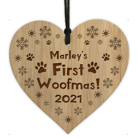 Personalised Dog Bauble Puppy Engraved Ornament Bauble 1st Xmas