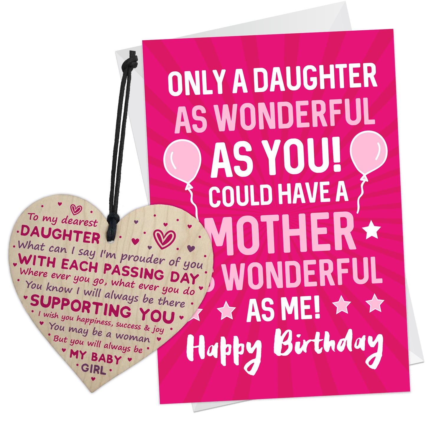 Funny 16th 18th 21st Birthday Gift For Daughter Heart And Card