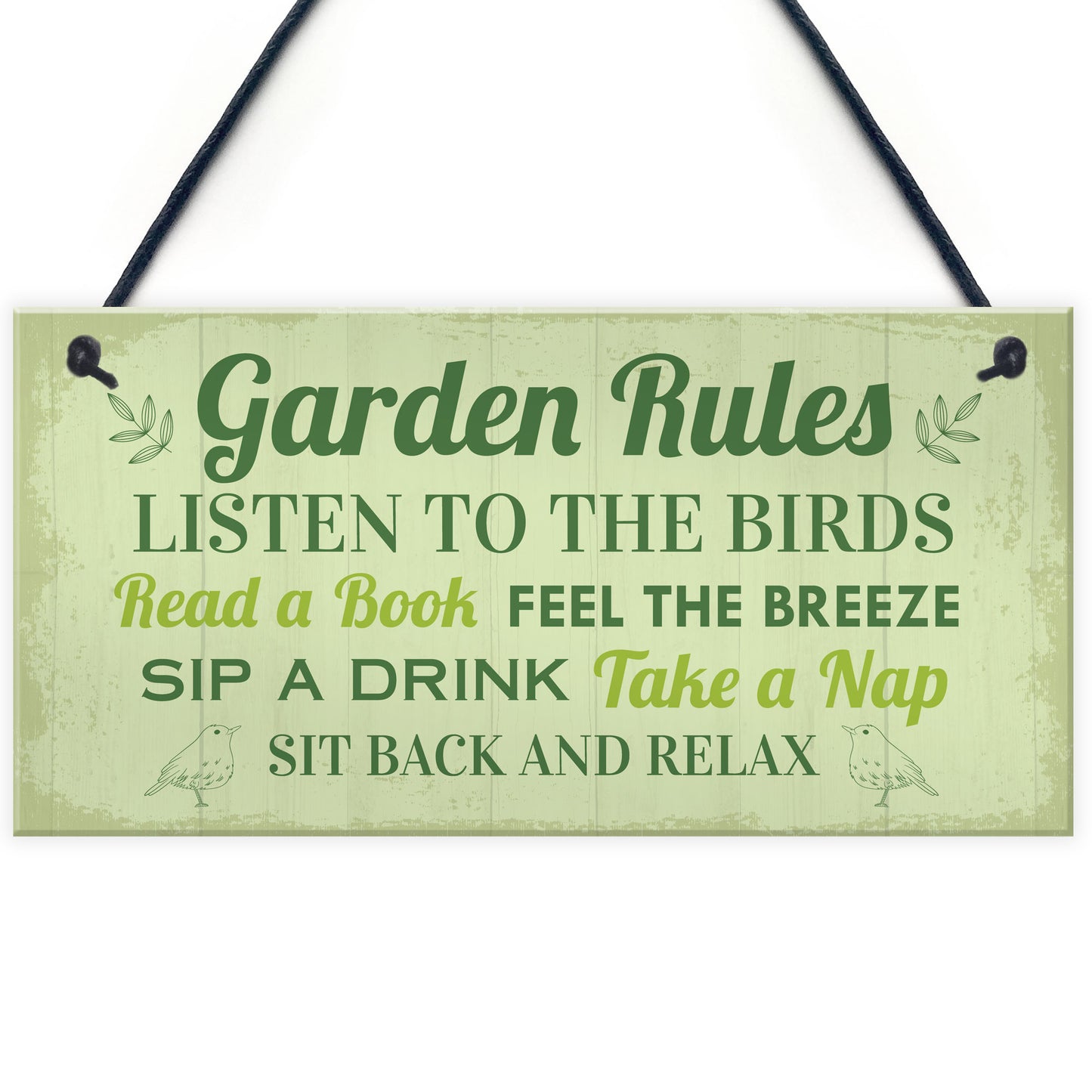 Novelty Garden Rules Hanging Sign For Garden Shed Summer House