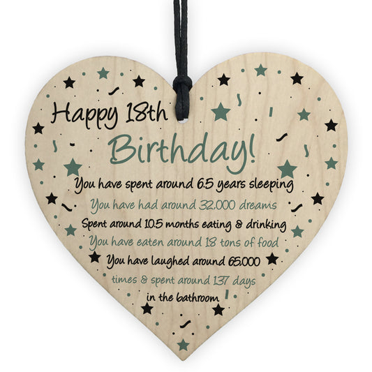 Funny 18th Birthday Gift For Daughter Son Wood Heart 18th Card