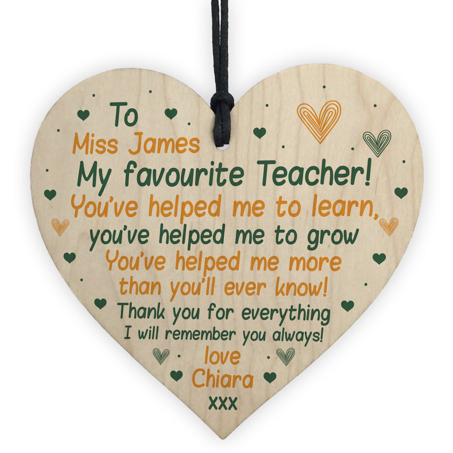 Teacher Gifts Wooden Heart Thank You Gift For Teacher Assistant