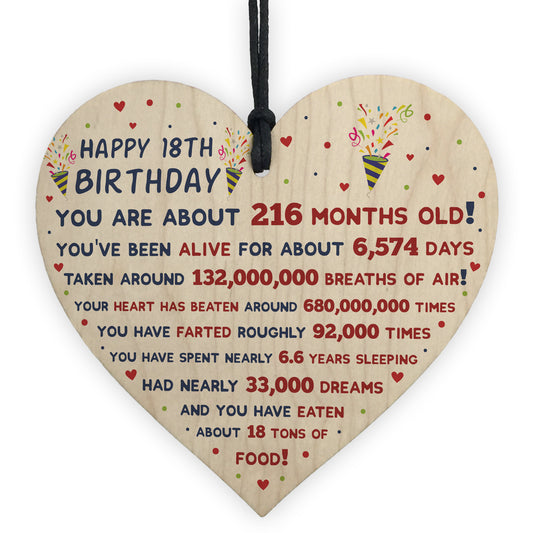18th Birthday Gift For Daughter Son 18th Birthday Facts Heart
