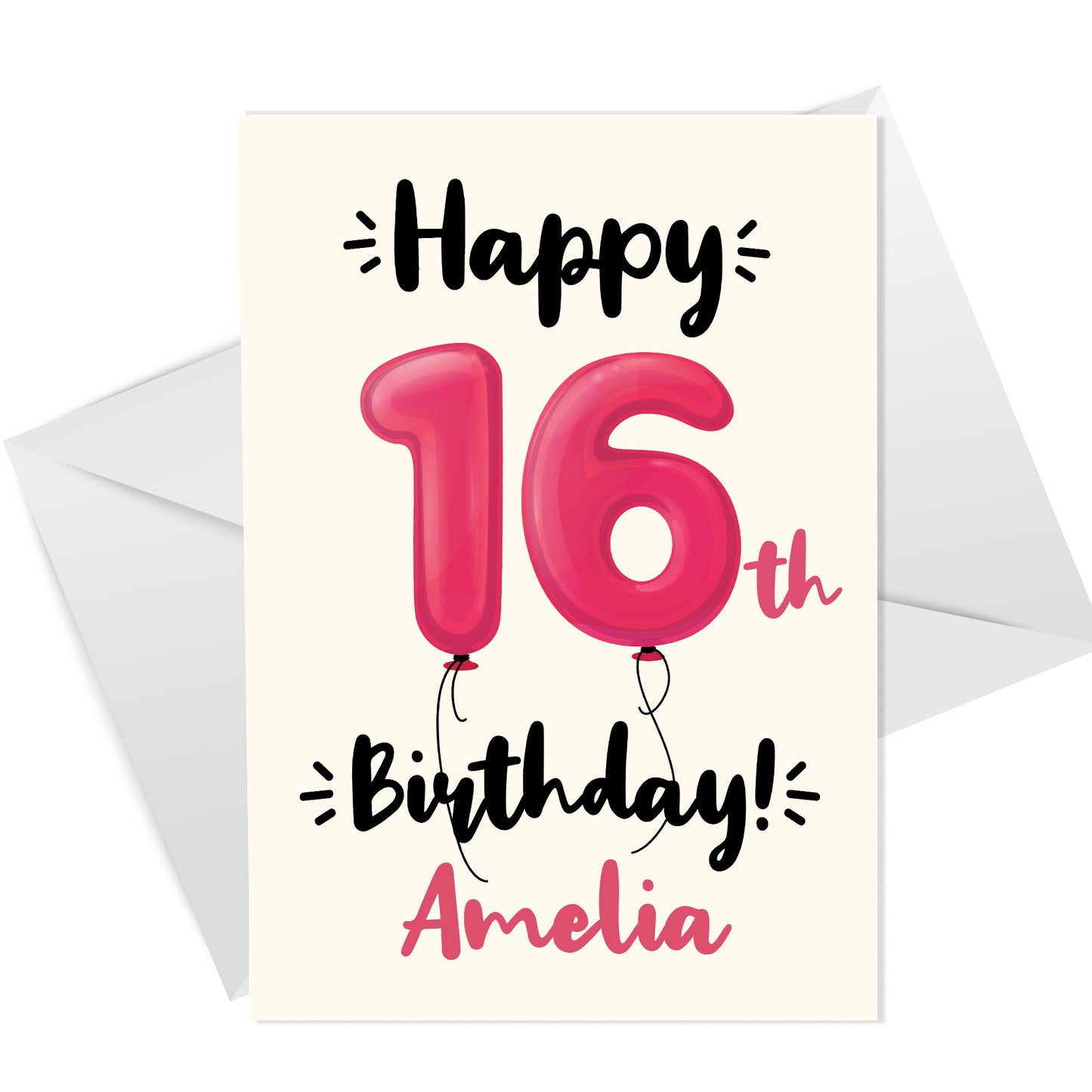 Happy 16th Birthday Card Personalised Card For Sister Daughter