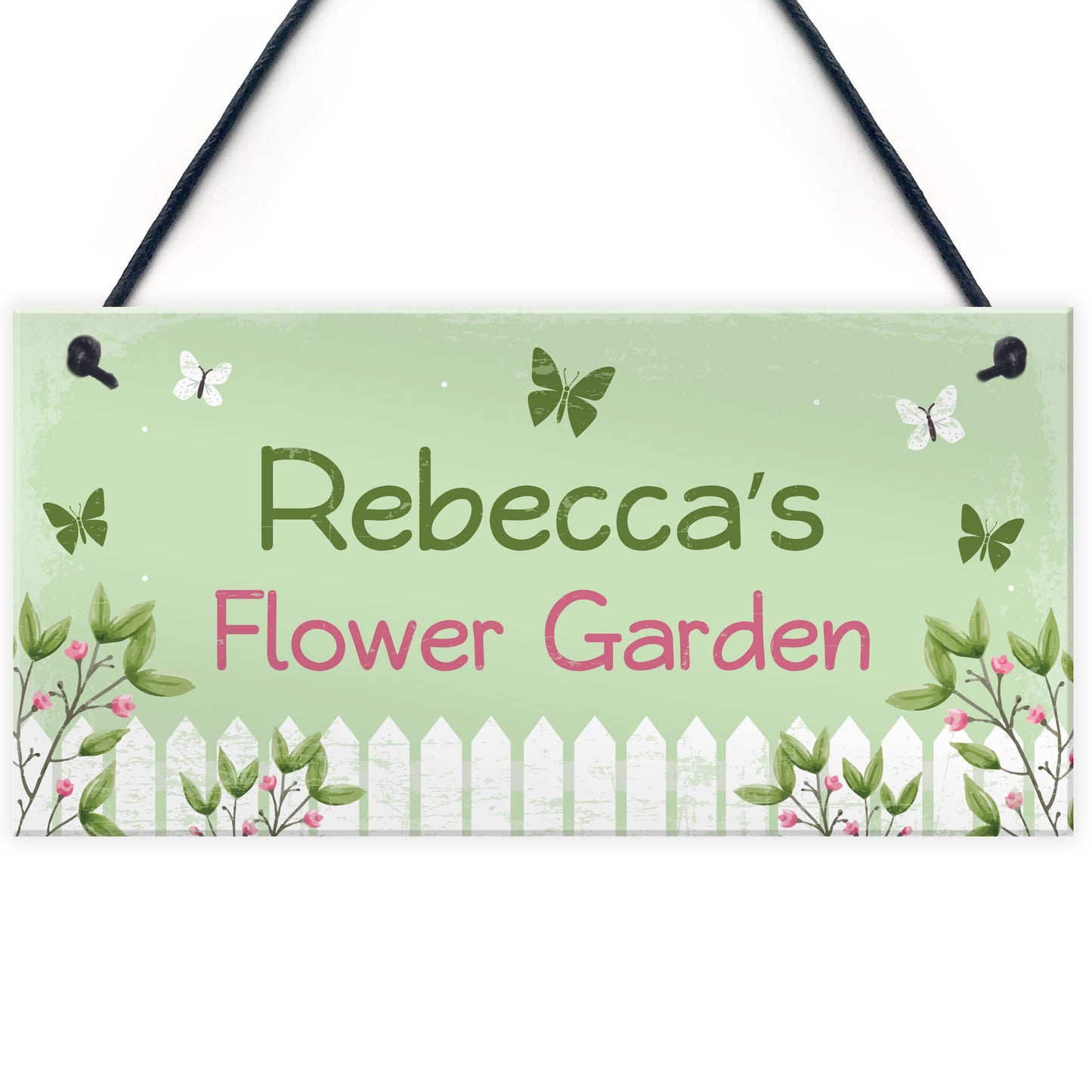 Garden Sign PERSONALISED Flower Garden Hanging Shed Sign Gift