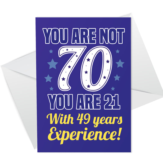 70th Birthday Card Fun and Witty Card for Friend Family Mum Dad